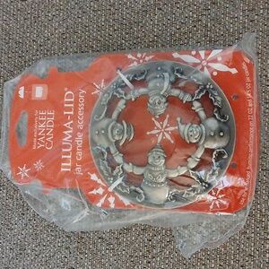 NEW Yankee Candle Metal Snowman Illuma-Lid Jar Candle Accessory
